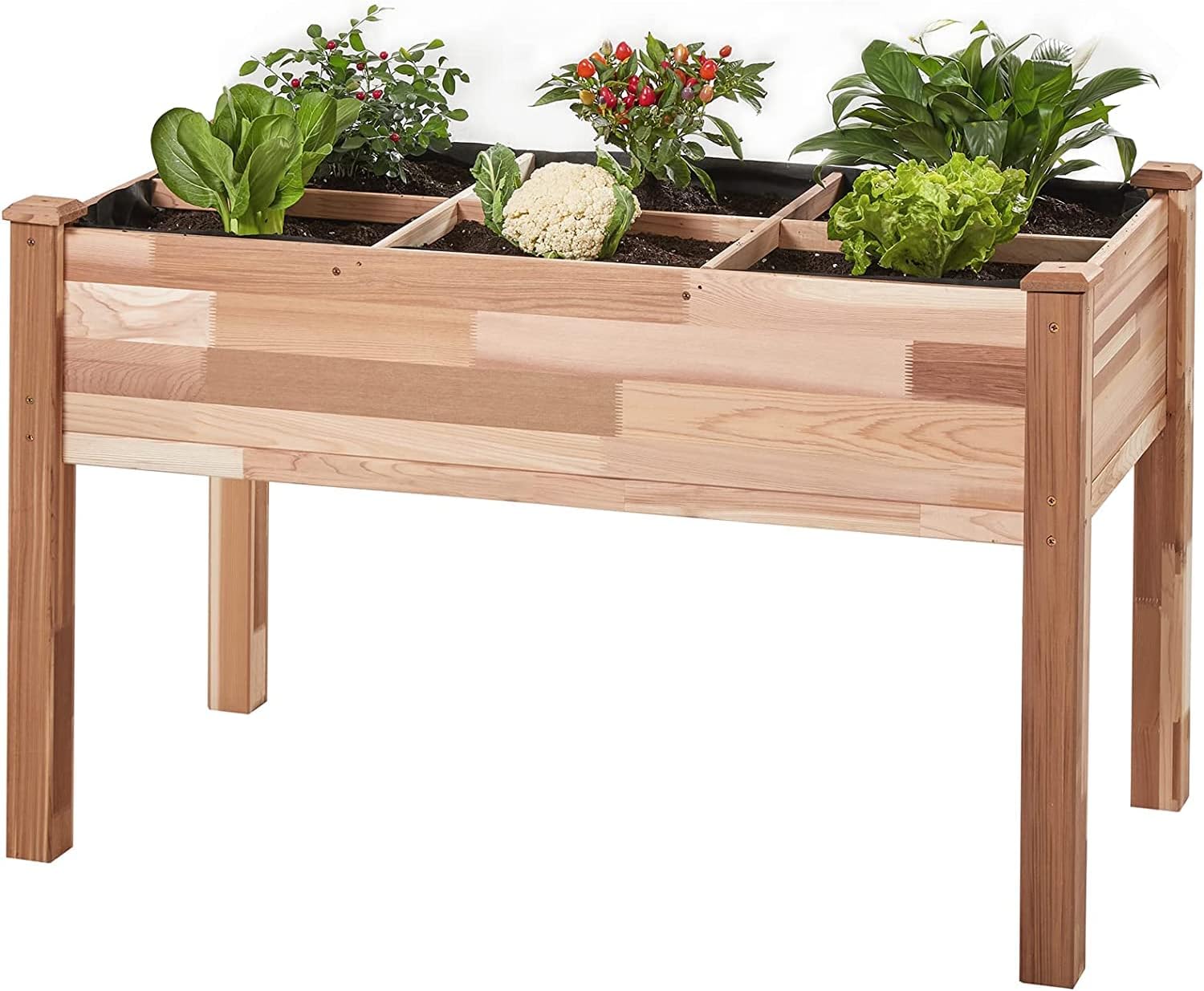 Wepatio Raised Garden Bed Cedar 4x2FT Elevated Wood Planter Box