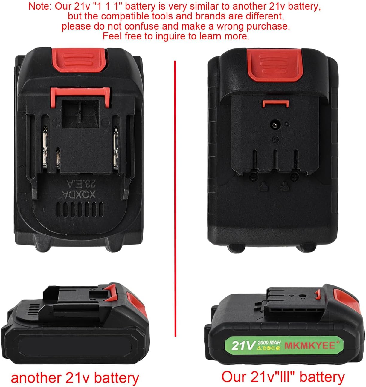 21v III Battery, 2.0 Ah Battery with Electric Quantity Display and Charger Cord Compatible for Mini Chainsaw - Image 6