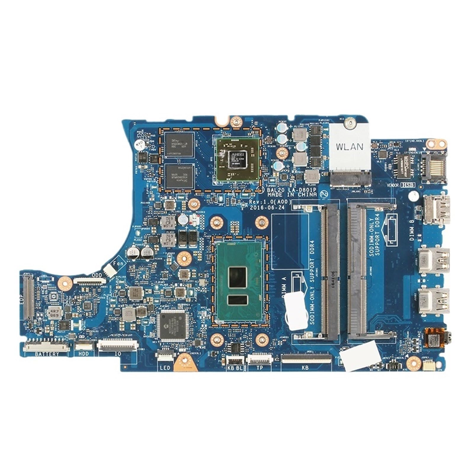 LA-D801P, Compatible con DELL, 5567 5767 Placa Base for portátil 