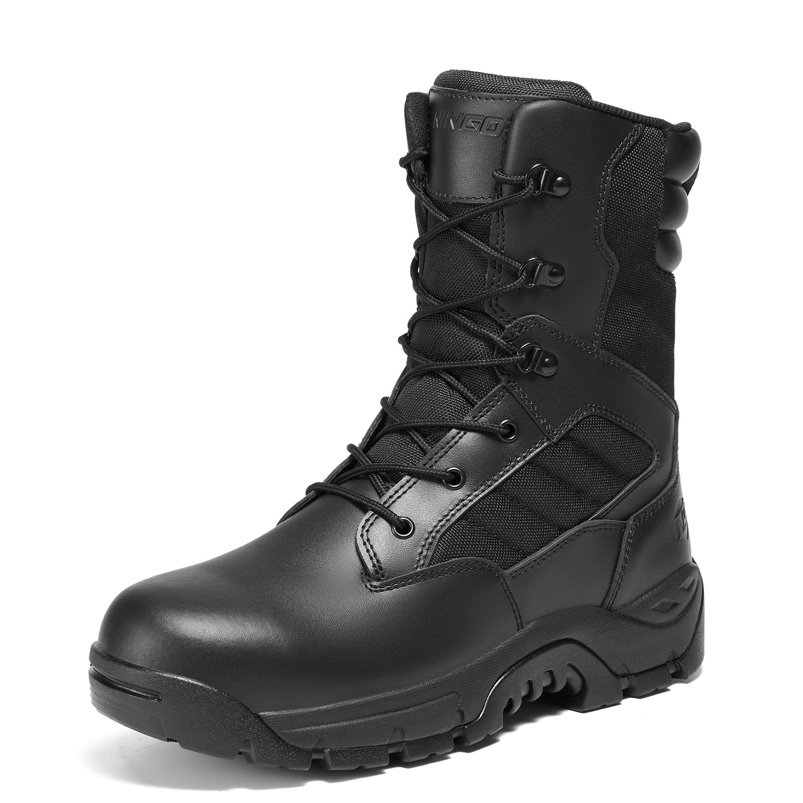 NINGO Waterproof Steel Toe Side Zipper Boots
