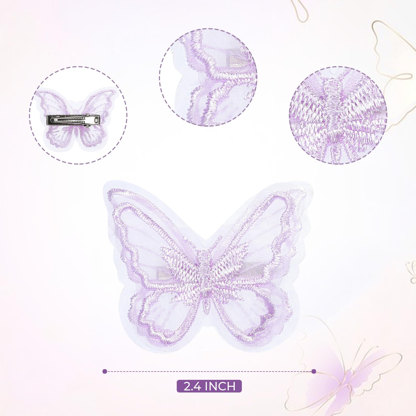 Amazon.com : DEEKA 16 PCS Purple Butterfly Hair Clips 2  display picture 1
