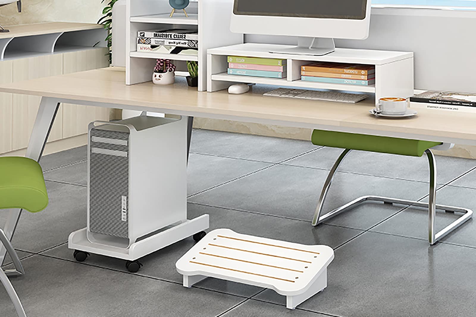 LXLA Poggiapiedi Anti Scivolo Poggiapiedi sotto Scrivania - Design Inclinato, Poggiapiedi Ergonomico Portatile in Legno, Supporto per La Postura Seduta, Ufficio A Casa Uso del PC