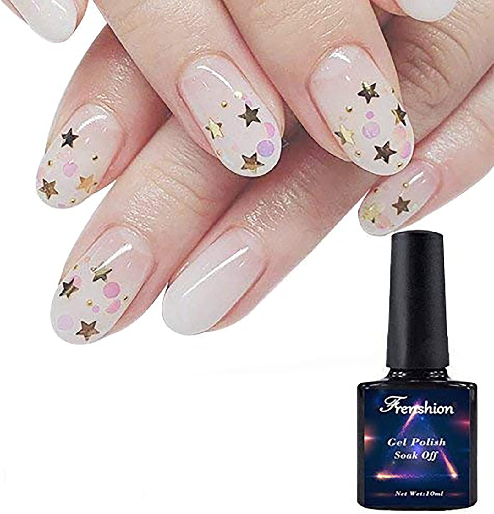 Frenshion 10ML Clear Milky Protein Color UV LED Soak Off Gel Nail Polish Manicure Varnish 20425