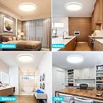 libtit 13 Inch Flush Mount Ceiling Light, 28W 3200LM Bright LED Light Fixture, 3000K/4500K/6000K Selectable, Low-Profile Ceiling Light Fixture for Bathroom Bedroom Kitchen DiningRoom Hallway - White