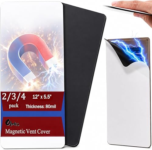 2Pack Stronger Magnetic Vent Covers 5.5" x 12", OMTRS Thicken 80mil Vent Covers for Wall, Floor, or Ceiling Vents, Stronger Magnetic Floor Air Registers Vent Cover for RV, Home HVAC (2)