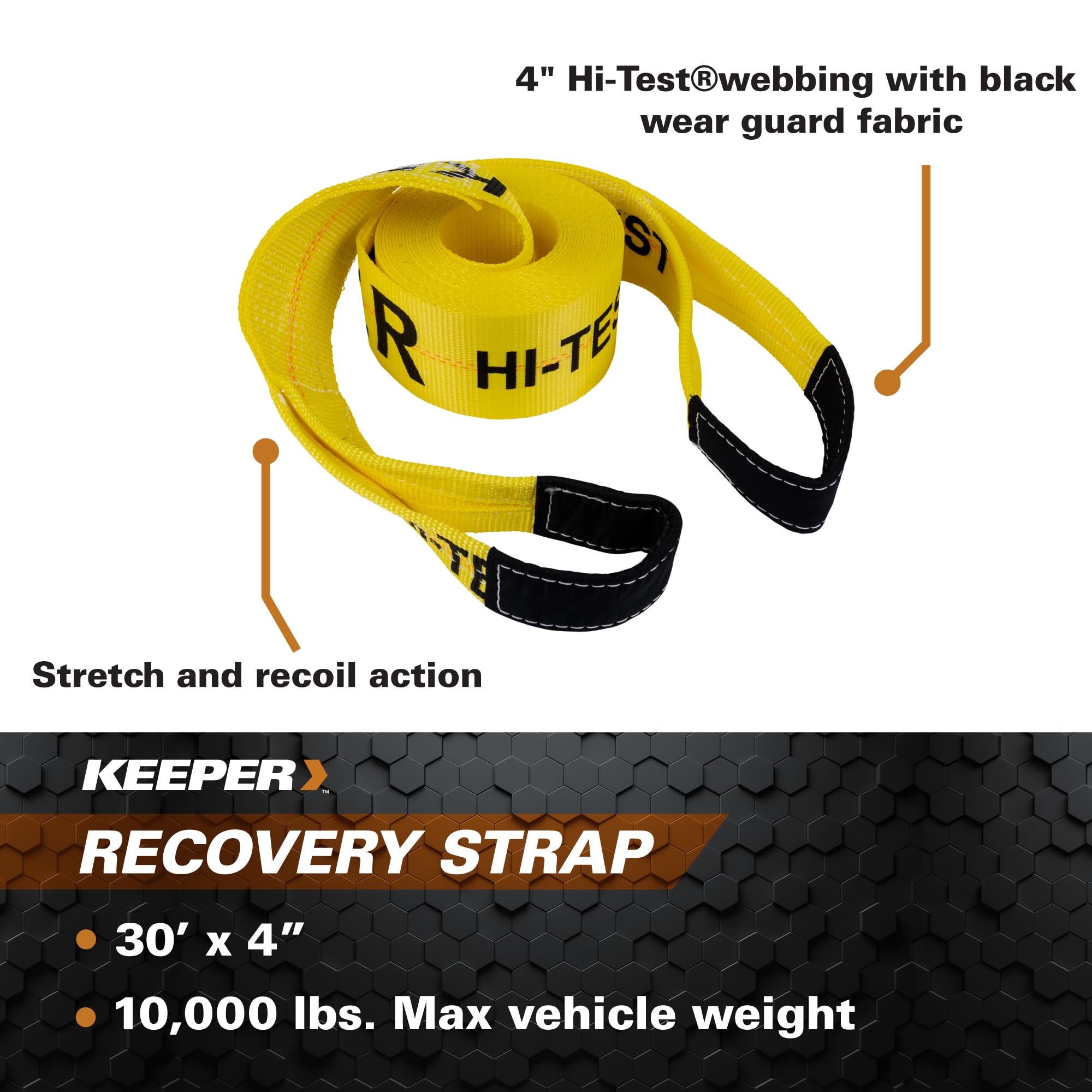 Amazon.com: Keeper Tow Straps Heavy Duty with Loops - 4
