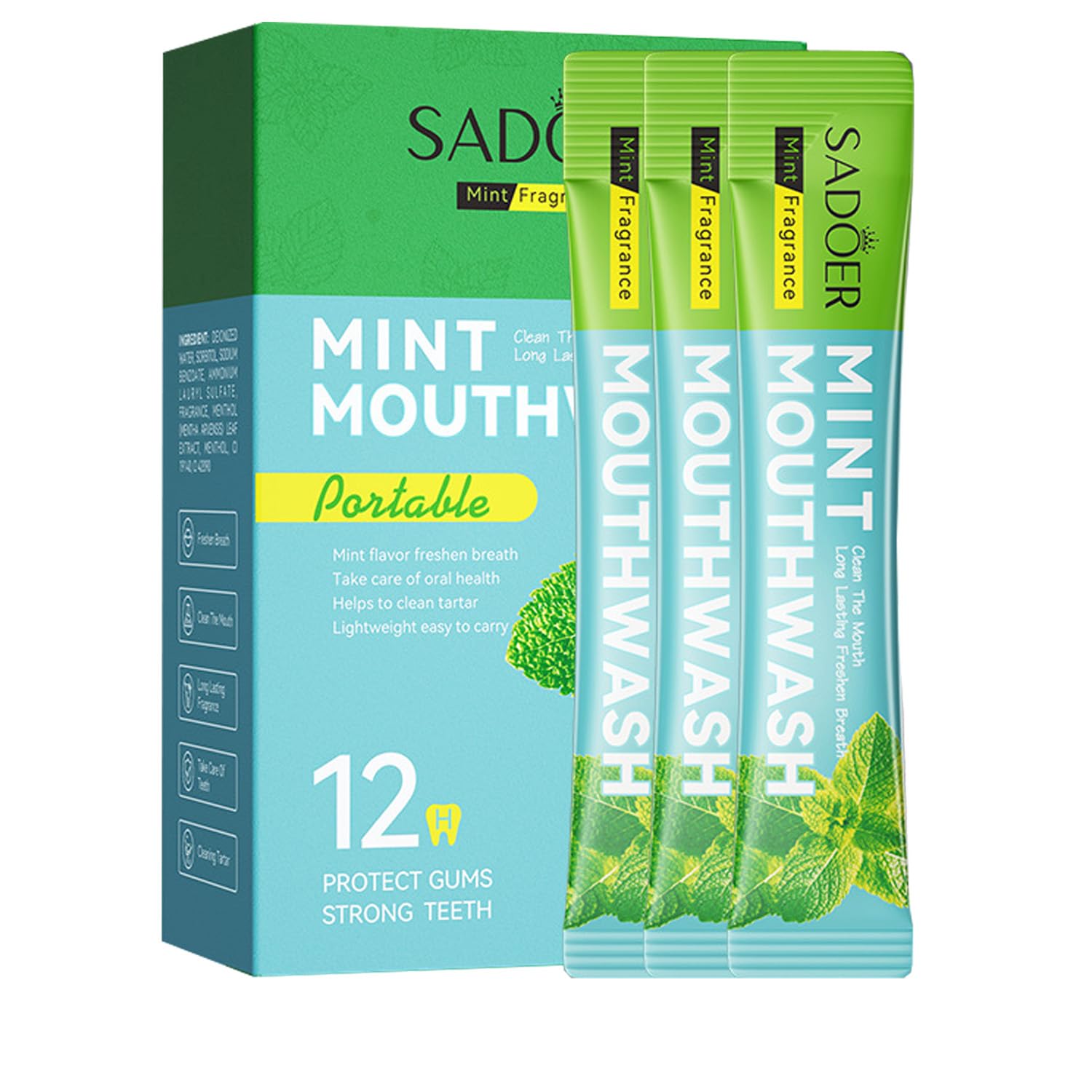 Mini Mouthwash Travel Size - 40PCS Mint Travel Size Mouthwash, Individual Non Alcohol Mouthwash, on The Go Single Use Mouthwash Packets Portable