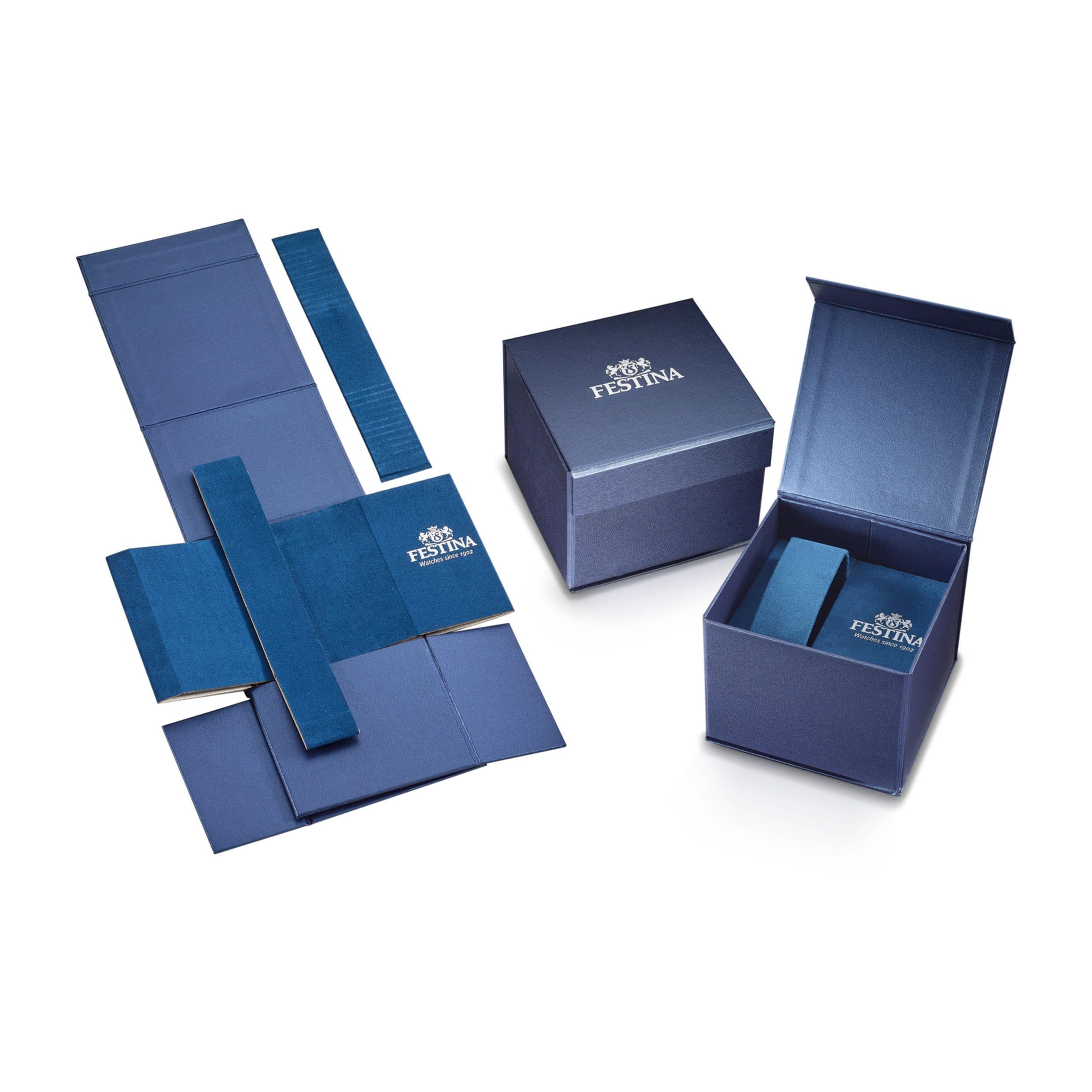 Festina Reloj Hombre Analógico de Acero Inoxidable y Cuero Marrón