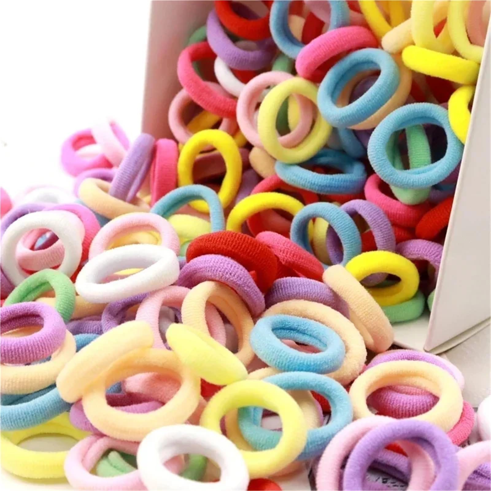 Haargummis, bunt, Nylon, elastisch, für Pferdeschwanz, klein, 5000 Stück (Rosa, Marineblau, Rosa)