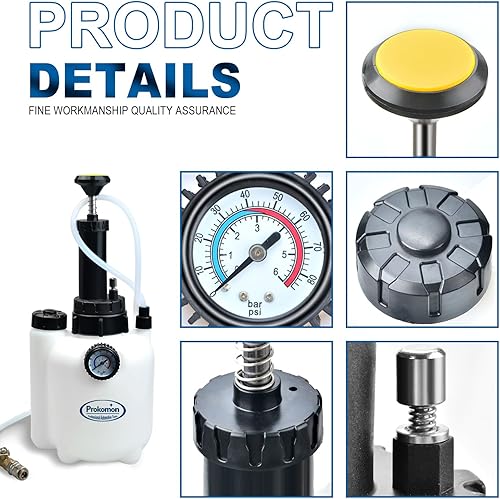Miniatura 2 de Prokomon Herramienta de bomba de transferencia de fluidos de 3 litros con 13 adaptadores ATF, bomba de fluido de transmisión para sistema de llenado