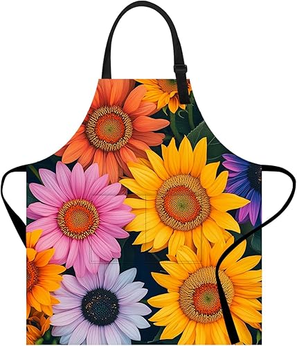 Delantal de Papá Noel de Navidad para la playa, diseño de playa tropical, divertido delantal de cocina de vacaciones