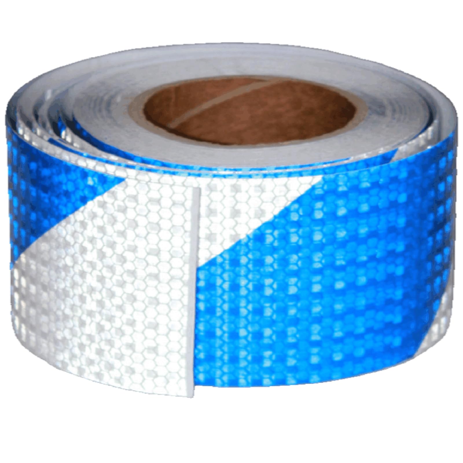 Cinta reflectante azul y blanca de 7,6 cm de ancho para automóvil, para exteriores, impermeable, de alta visibilidad, tiras adhesivas de advertencia de seguridad (66 pies)