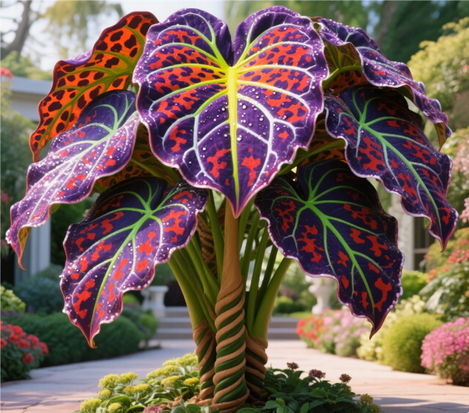 Elephant Ear Bulbs Plant Now, Tropical Style, Giant Plants, Surprise Growth, Garden Decoration, No Watering Required, Easy to Maintain-15 Bulbs-G