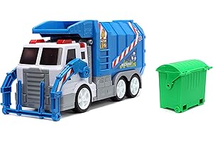 Just Trucks Blue Recycling Garbage Truck Toy for Kids and Adults -...