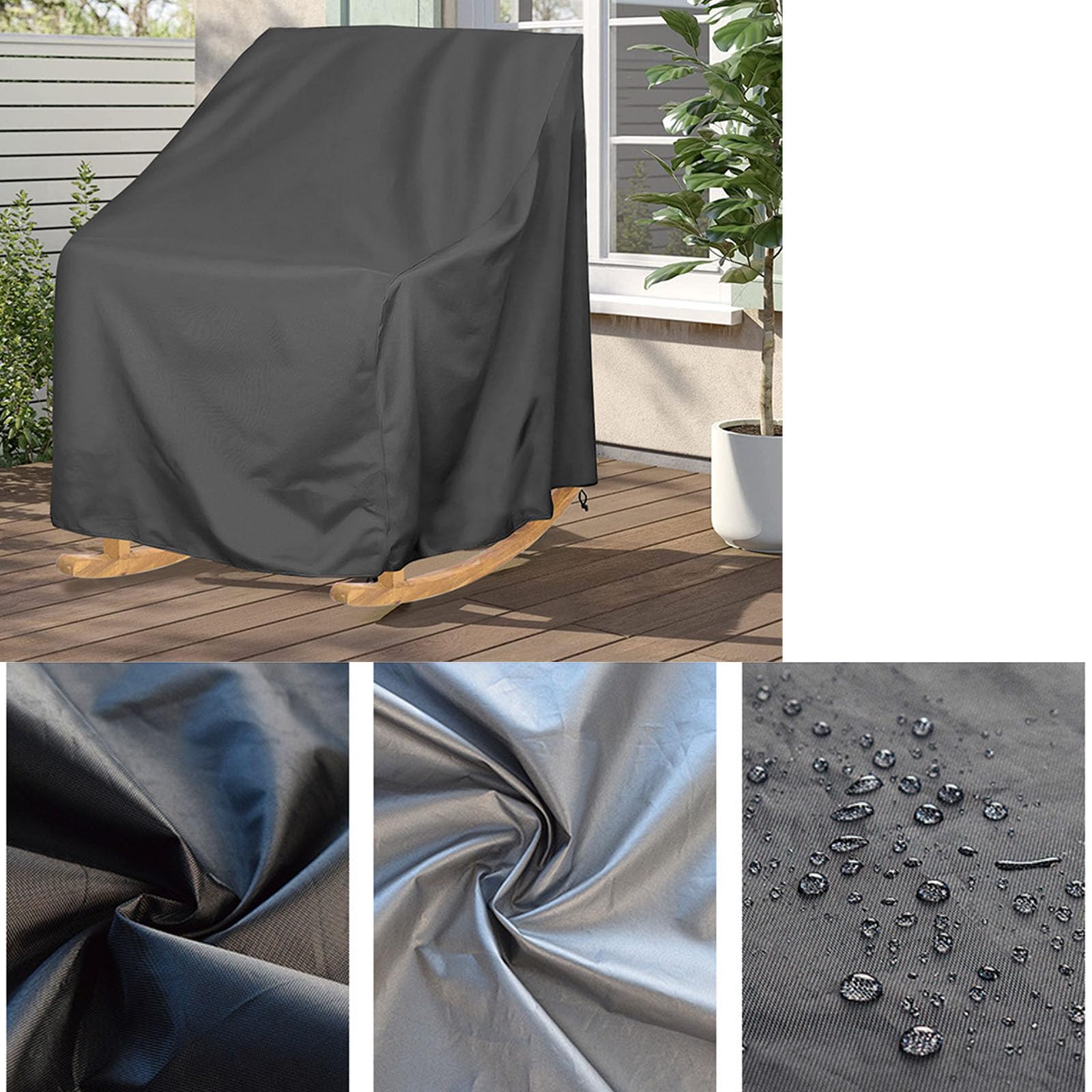 Copertura per Lettini da Giardino,Impermeabile Copri Lettino da Sdraio da Dondolo Singola,Copertura Sdraio da Esternoo Anti UV Garden Sunbed Cover per Sedia a Sdr(Size:2pcs-420D/70x83x99cm,Color:Nero)