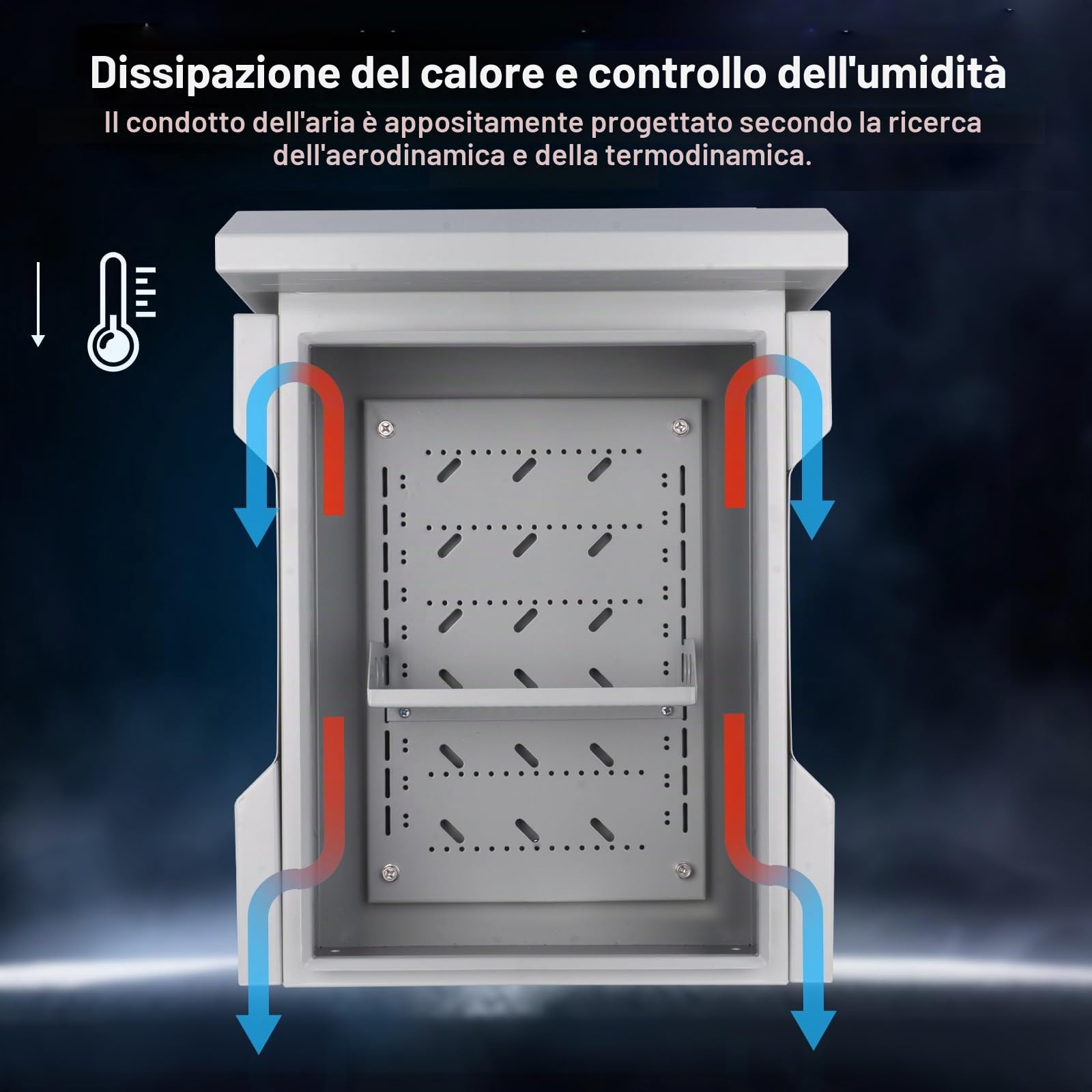 Armadio di Commutazione in Acciaio Inox Recinto Industriale, Scatola Stagna Elettrica da Esterno con Serratura a Chiave, Scatole Elettriche da Muro per il Cablaggio - 450x350x150MM