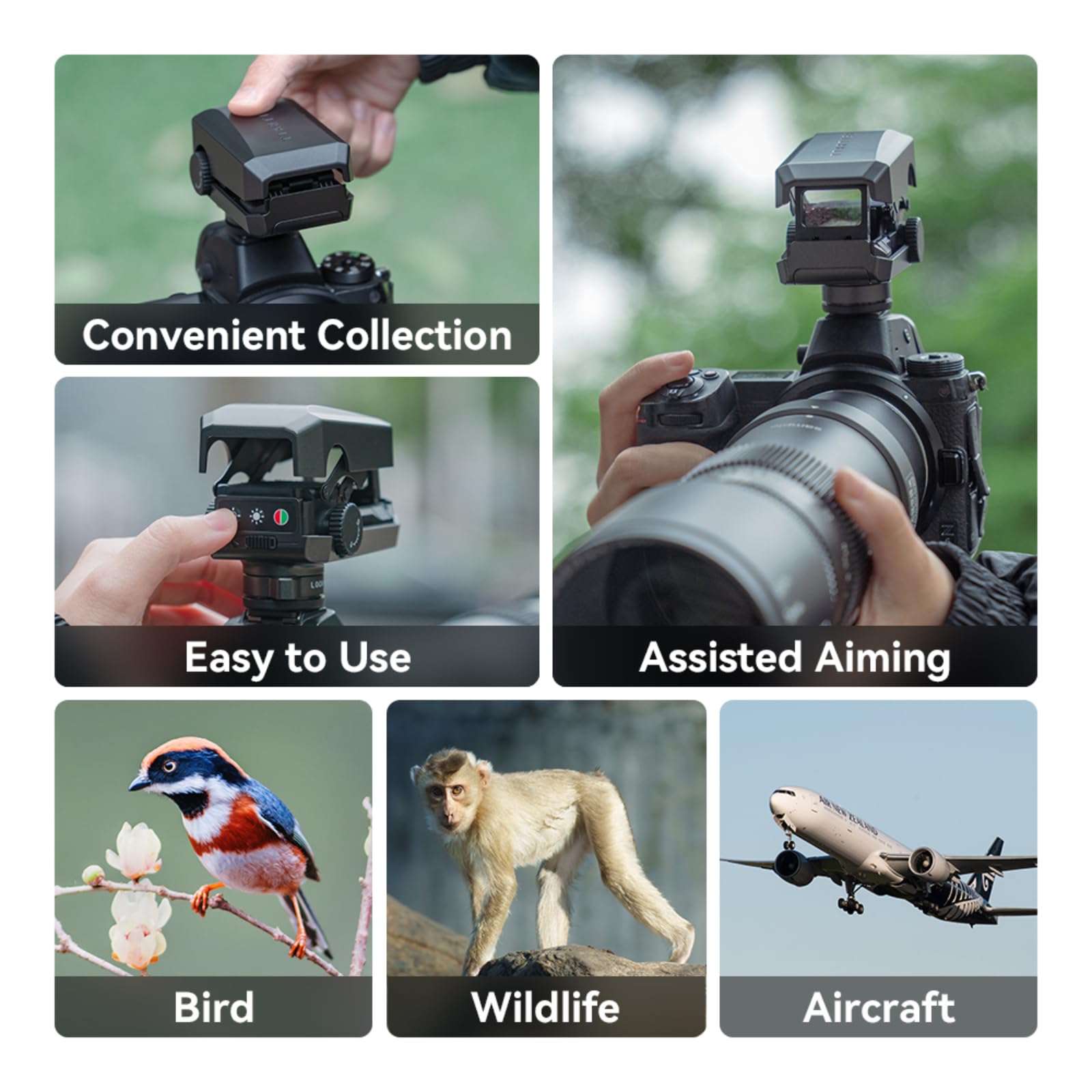 TTArtisan Fotocamera Dot Sight Super-Tele-Tracking visiera con mirino rosso/verde, 5 livelli di luminosità, 73 g, supporto per scarpe freddo/flash per fotocamere DSLR e mirrorless