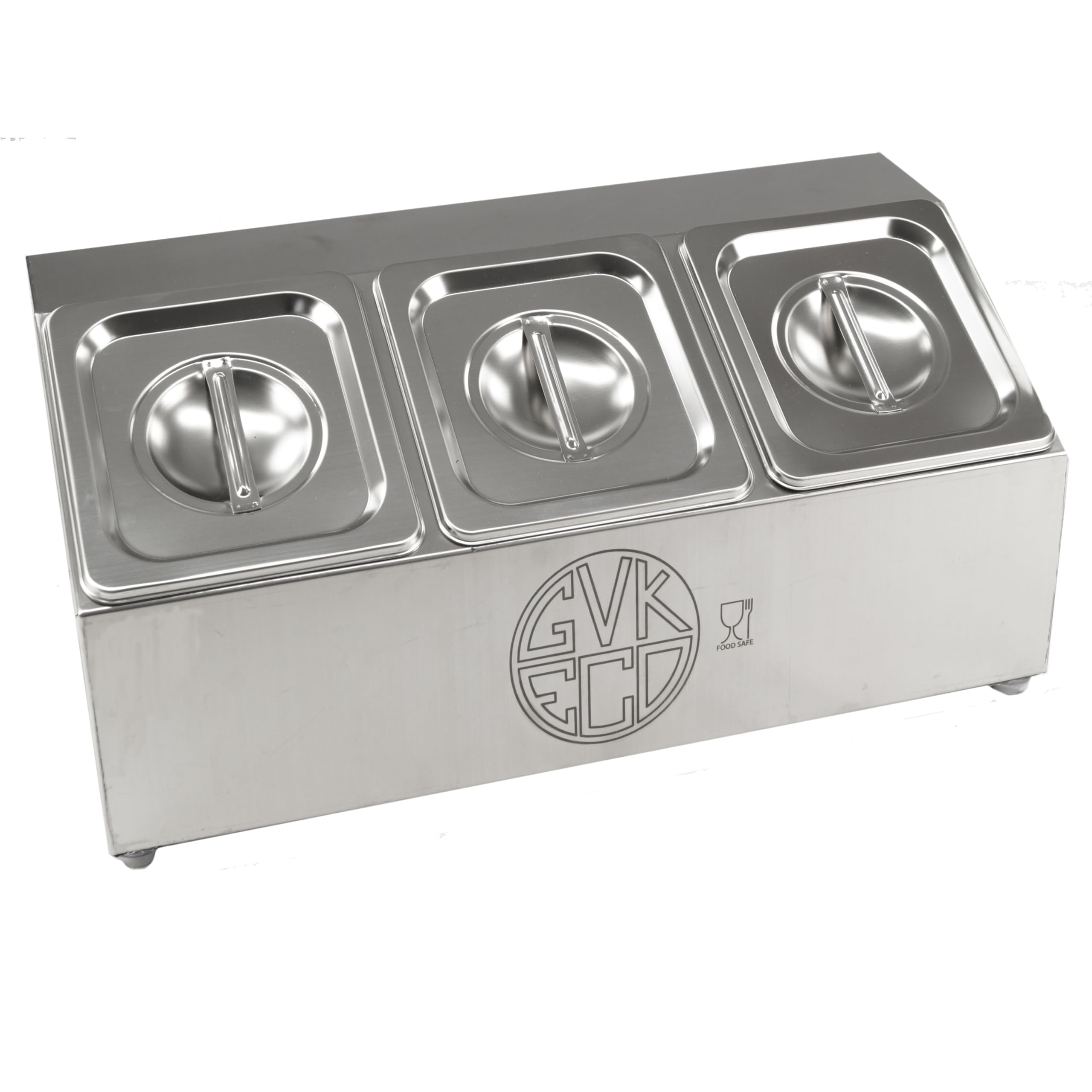 GN - Bandeja de accesorios para 3 recipientes gastronorm de 1/6 con tapa