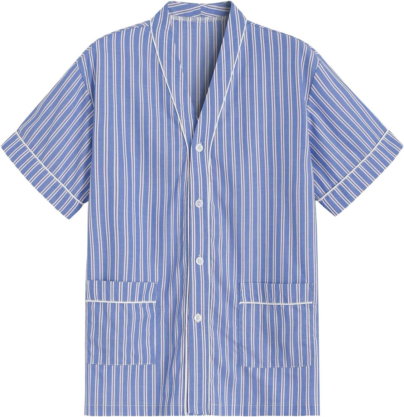 Latuza Men's Button Down Pajama Shirt Lightweight Cotton Pj Top
