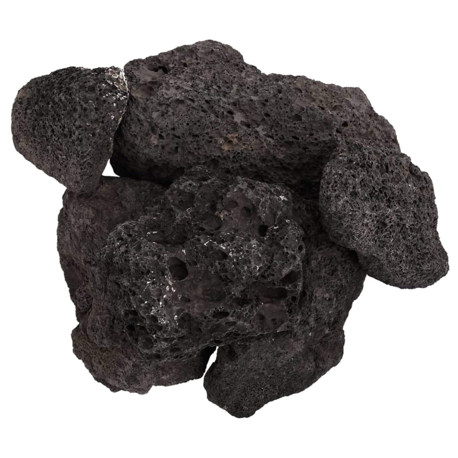 Homgoday Lavagranulat 10 kg Schwarz 10-30 cm Vulkangestein Aquarium Dekoration natürlicher biologischer Filter für Süß- und Salzwasser 155325