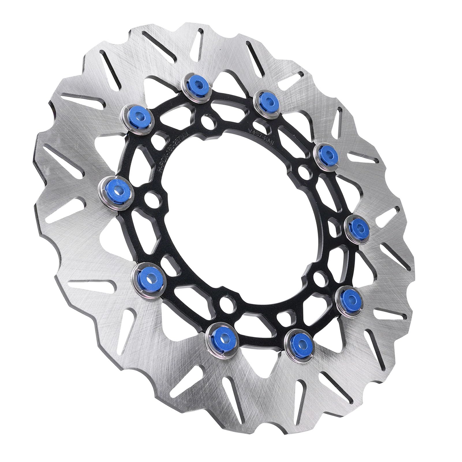 Rotore Disco Freno Ruota Anteriore Moto, Rotore Freno Anteriore Flottante in Acciaio Inossidabile da 267 Mm con in Alluminio CNC, Dissipazione del Calore Ondulato, Design Scanalato per Dal