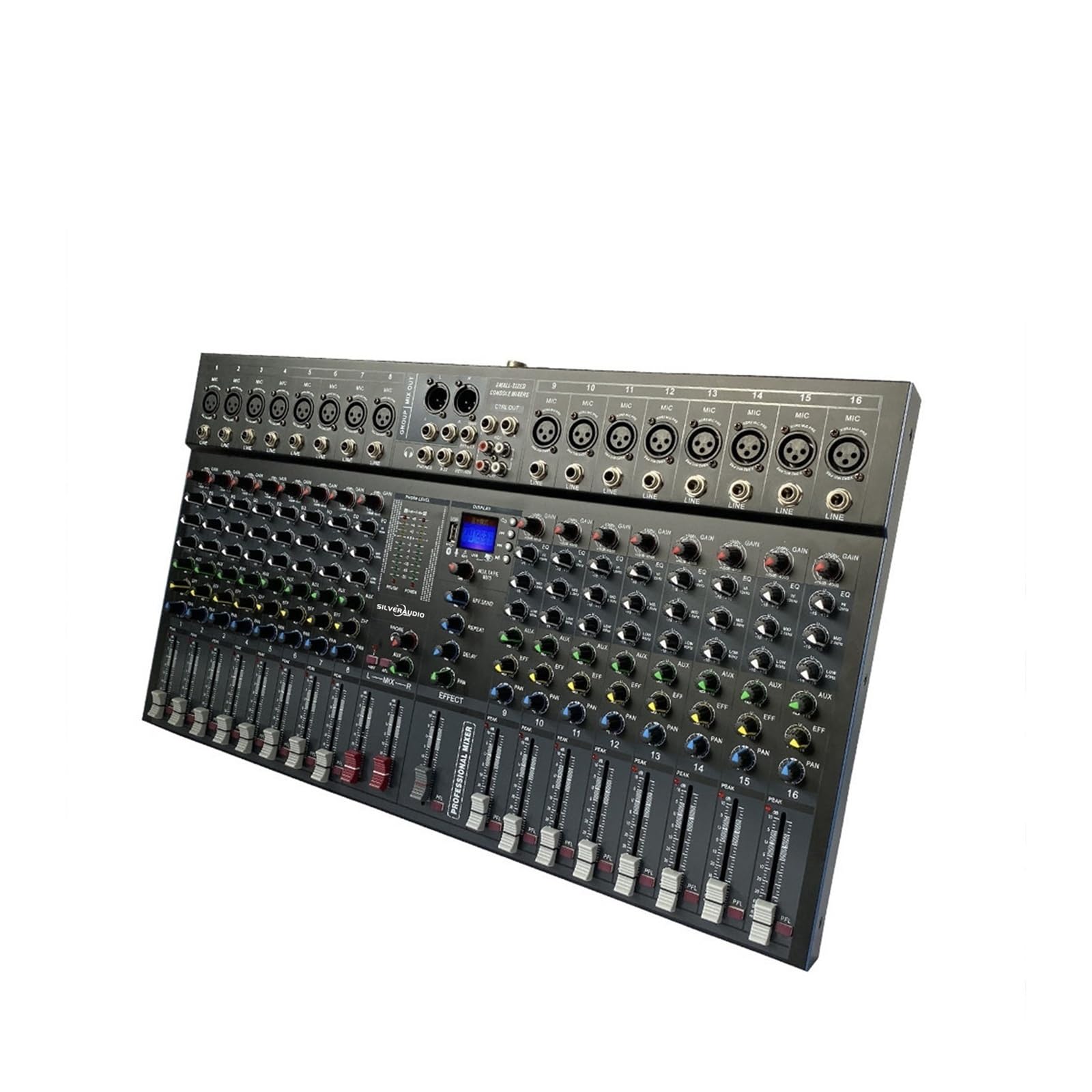 Mezclador de audio, Mezclador profesional de 16 canales con salida única BT y efecto reverberación, ideal for presentaciones canto