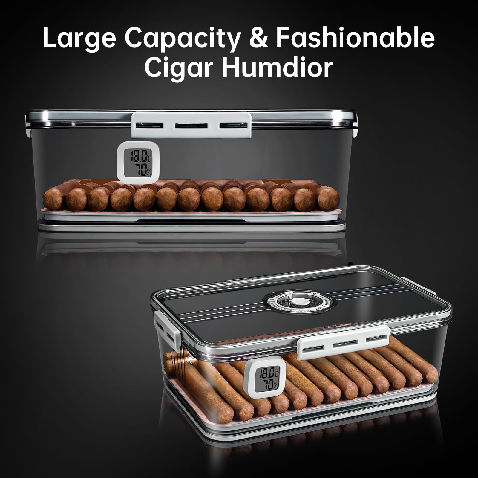 Amazon.com: CIGARLOONG Cigar Humidor, Humidifier and Hygrometer