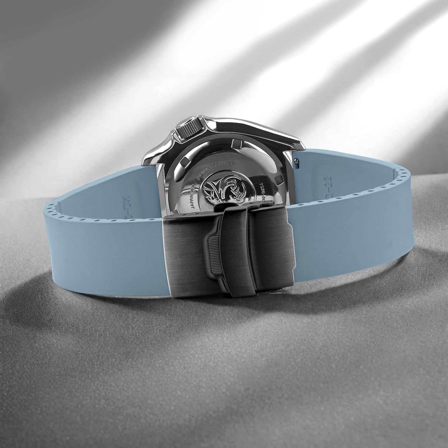 ULLCHRO Fluororubber Watch Strap - Fast Release Cut-to-Size 18mm 19mm 20mm 21mm 22mm FKM Rubber Watch Band with Buckle Soft Universal Waterproof Replacement Band Strap for Men Women - Image 7