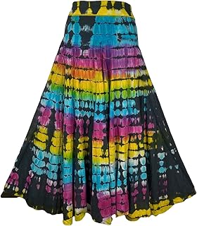 Agan Traders Women's 2024 Summer Tie-dye High Waistband Bohemian Maxi Skirt - A Line Flared Long Skirts for Women