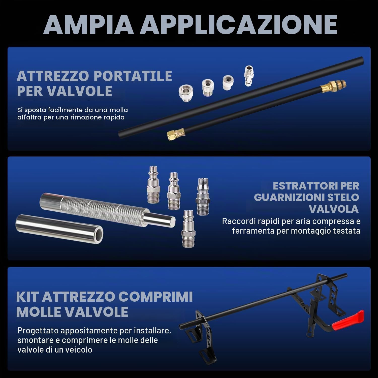 FreeTec Compressore Molle valvole - Motori Benzina/Diesel con 8, 16, 24 valvole