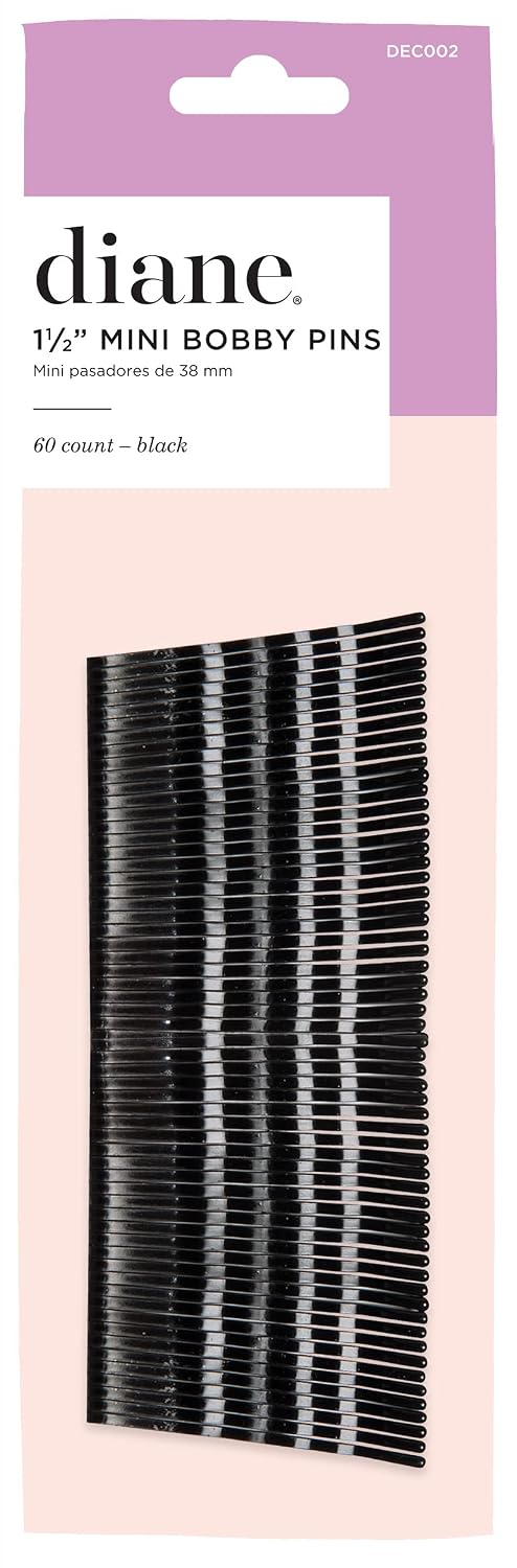 Diane Mini Bob Pins, Black, 1.5 Inch, 60 Count