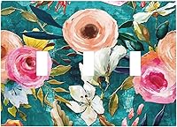 Vista 14 de Cubierta de Interruptor de Luz de Estilo Boho Vintage de los 70 Sol Arcoíris Champiñón Floral Rocker Individual 1 Gang Cubierta de Enchufe