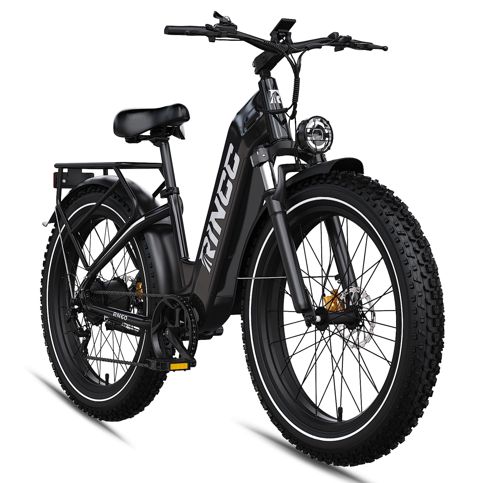 RINCC RN60 Bici Elettrica MTB,E-Bike Uomo, 960Wh 20Ah Batteria,Gamma PAS Autonomia di 100-120km,250 W,Pneumatici All Terrain Fat 26“*4,0”,Freni Idraulici Anteriori e Posteriori,7 Velocità