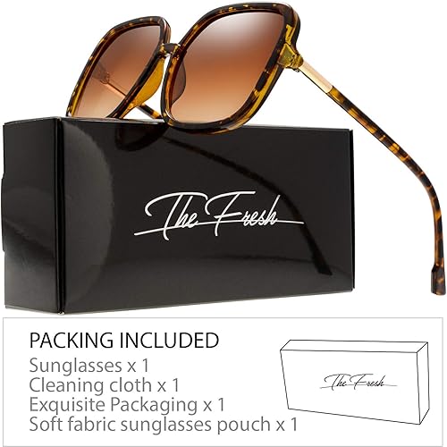 Miniatura 7 de The Fresh Gafas de sol de moda cuadradas oversized Jackie O Cat Eye híbridas mariposa para mujeres - Empaque exquisito