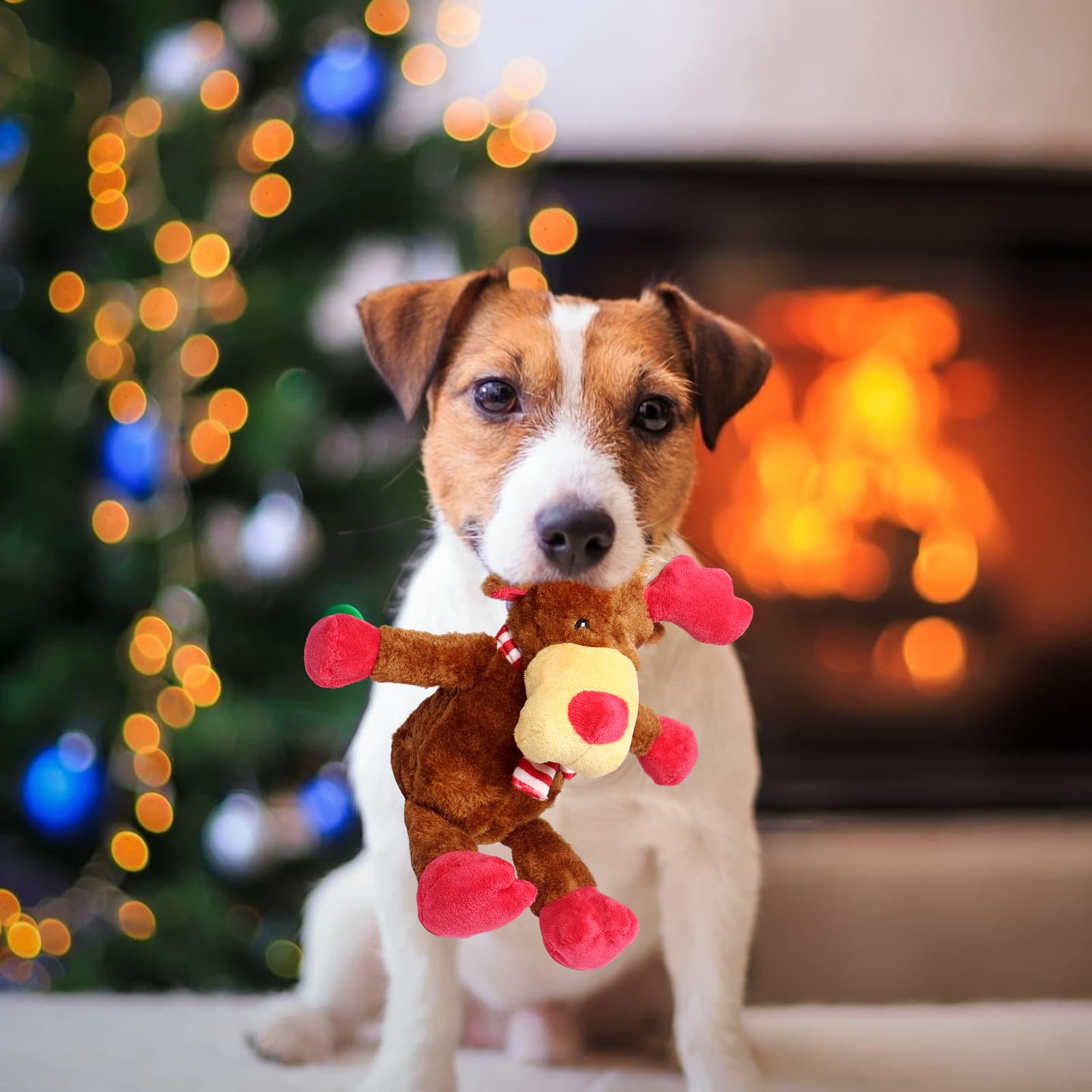 Weihnachtliches Rentier Quietschspielzeug Hund – Niedliches Plüsch Elch Hundespielzeug Für Kleine, Mittlere & Große Hunde