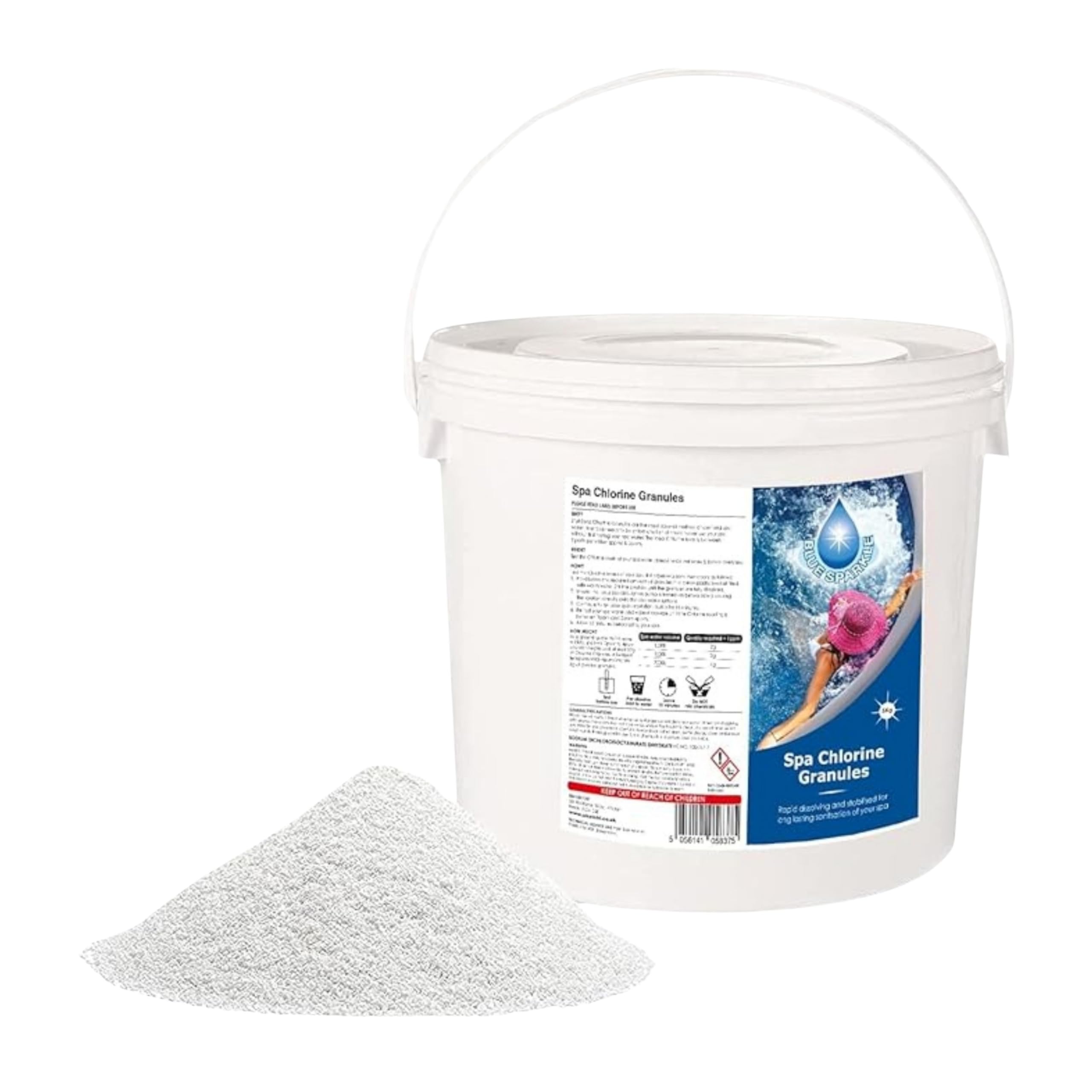 5 Kg STABILISED Chlorine Granules for Hot Tub Spa and Swimming Pool Water Treatment for Rapid Disinfecting and Cleaning