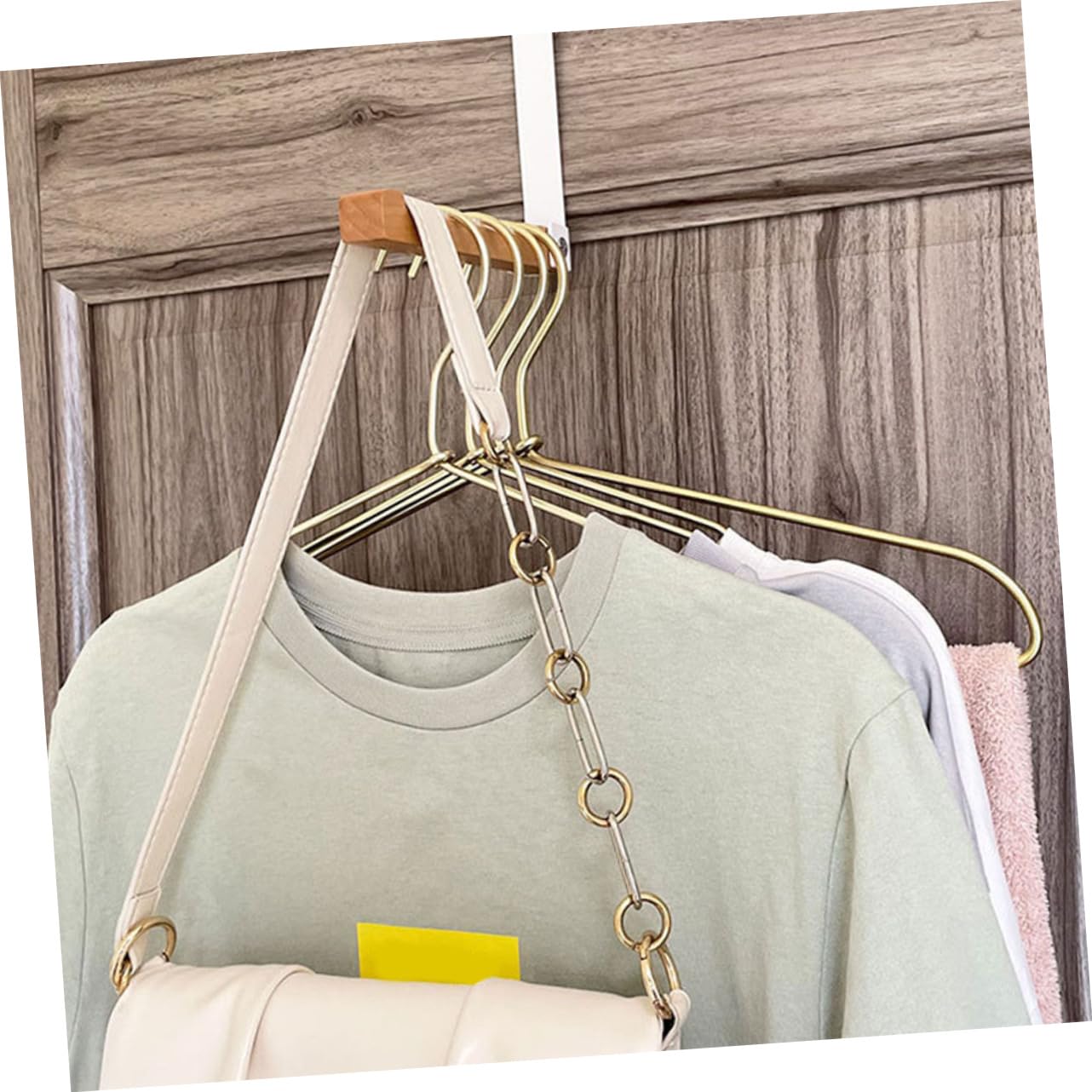 PartyKindom 8piezas Organizador De Puerta Plegable Para Ropa y Toallas Colgador De Puerta Para Baño Ganchos Para Sombreros y Para De El