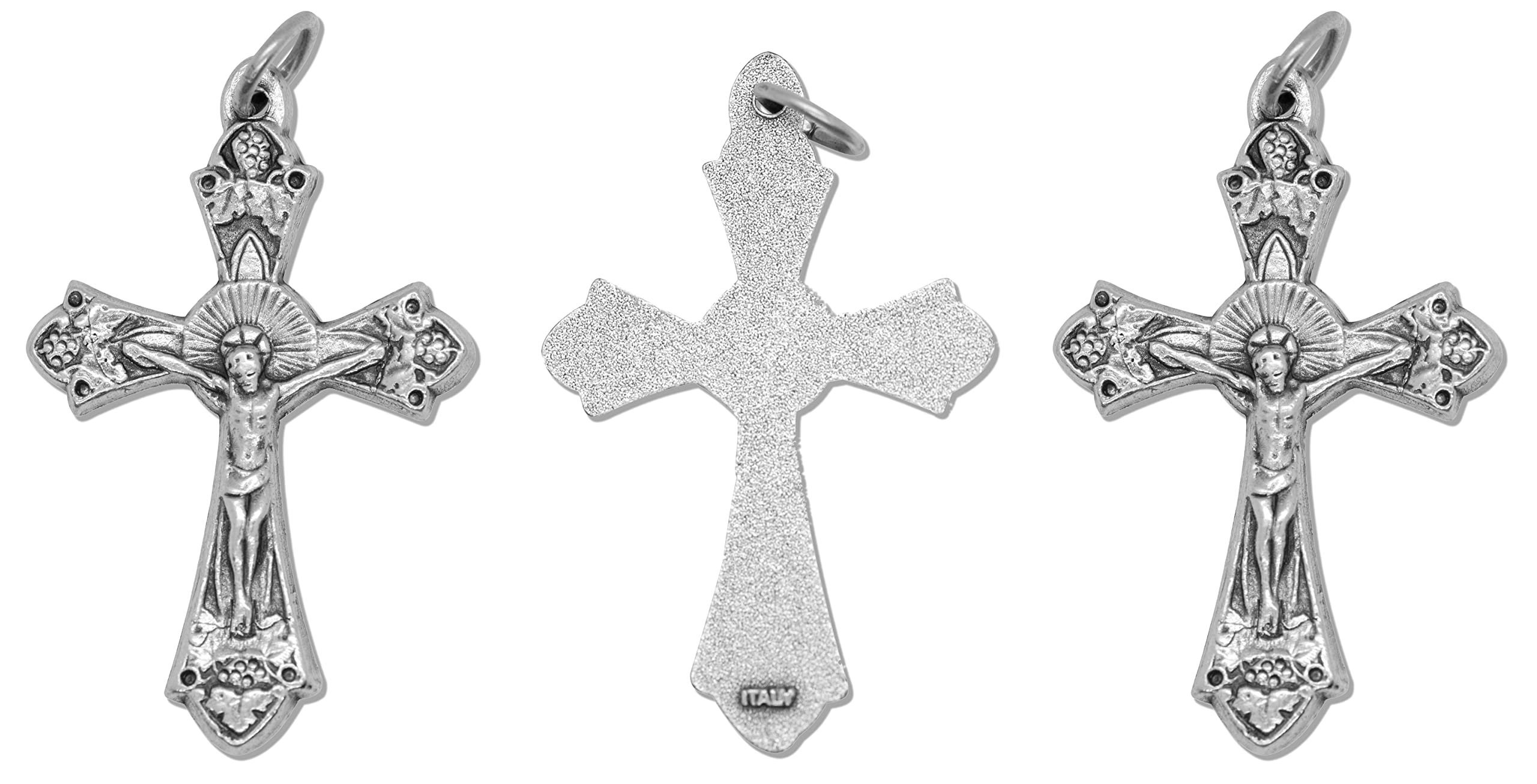 Venerare Bulk Traditional Rosary Crosses (3-Pack) medium silver, gray VI2687-90