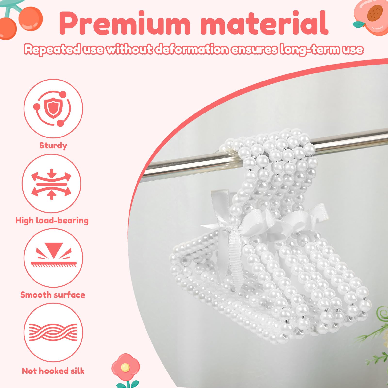 Lot de 12 cintres pour chiens, petites perles, nœuds, cintres, pour filles, garçons, tout-petits, chiens et chats (blanc, 12 pièces)