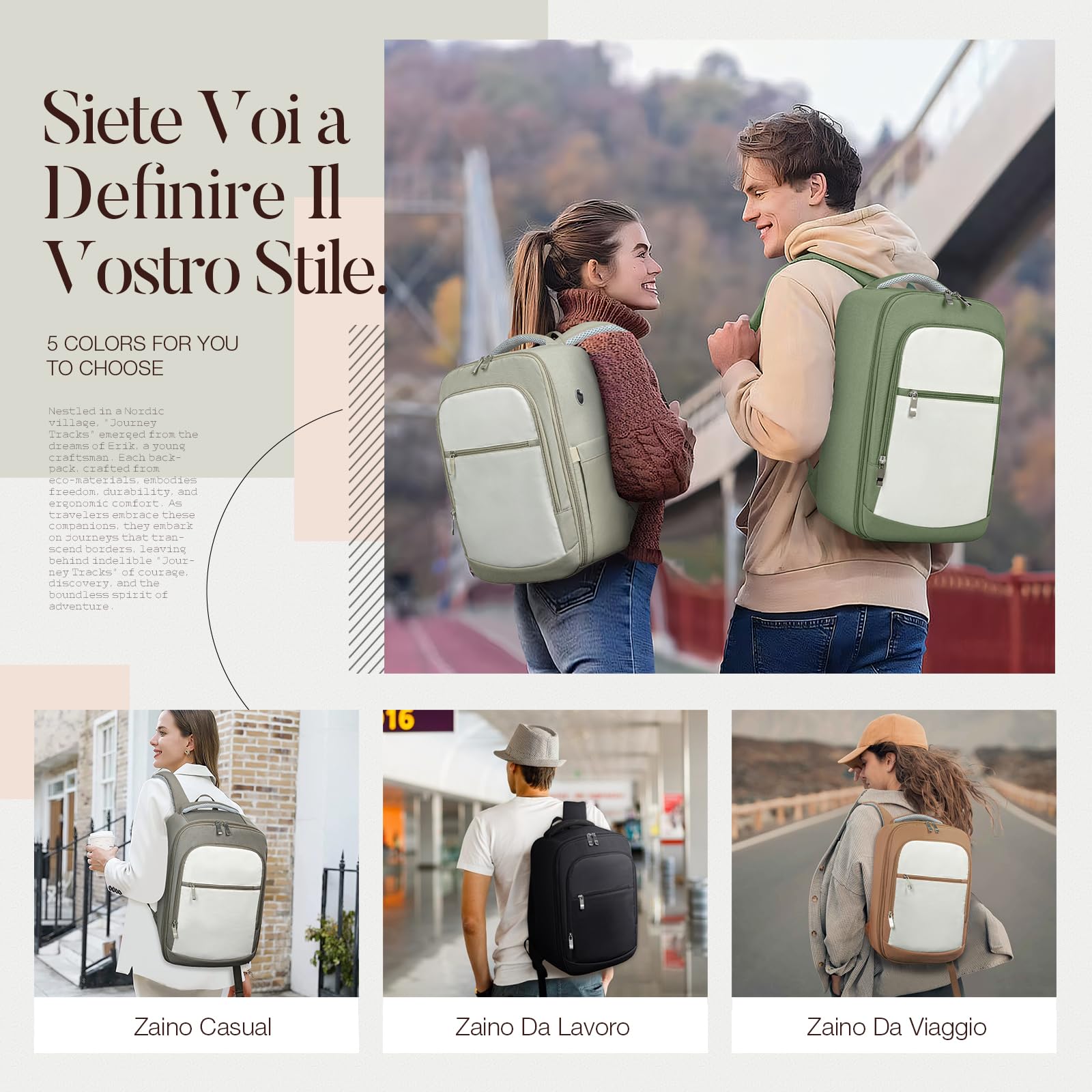 RuoSien per Zaino Ryanair 40x20x25,Zaino da Viaggio Aereo Bagaglio a Mano 40x20x25 Ryanair,Borsa da Cabina per Laptop da 14 Pollici Zaino Casual da Uomo e da Donna Lavoro