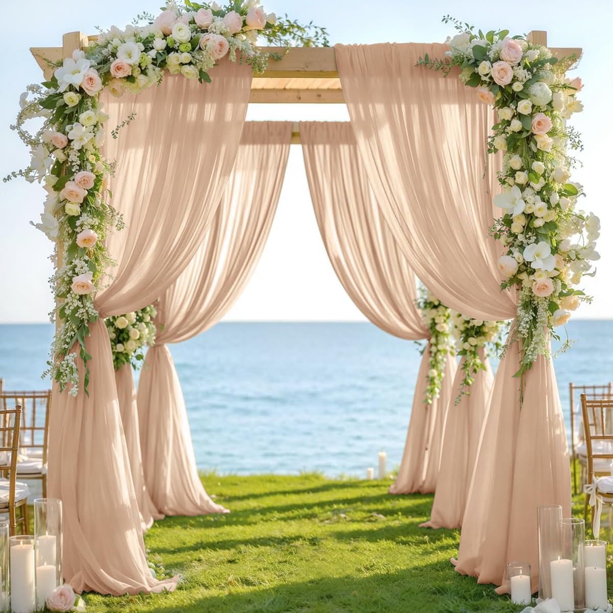 Jimtx Nude Wedding Arch Draping Fabric 29