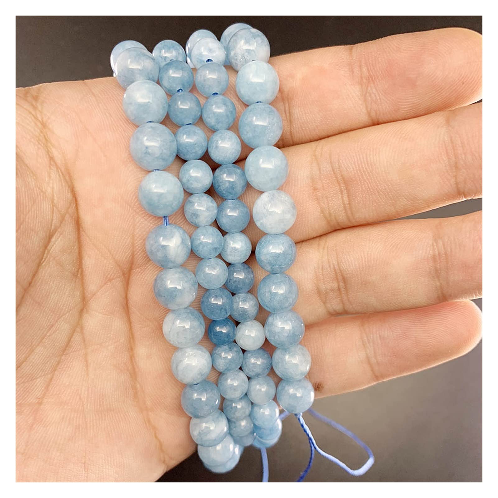 1 Brin/lot 4/6/8/10 / 12mm Aquamarin Naturel Agat Pierre