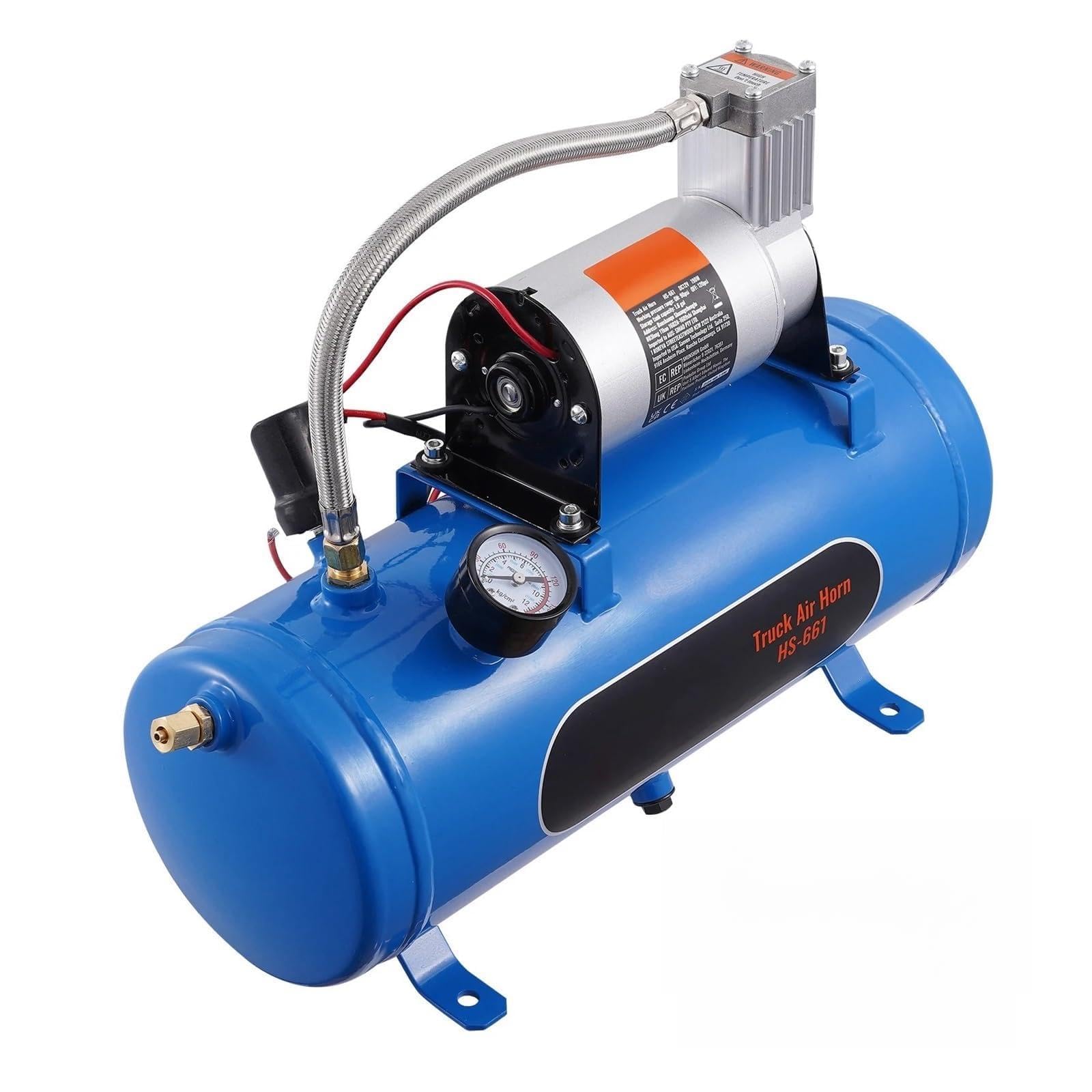 LNHHG 12V Air Compressor with Tank 3/6L Train Horn Air Compressor 120psi Air Compressor System for Train Horn/Inflating Tire(1.6 Gallon)