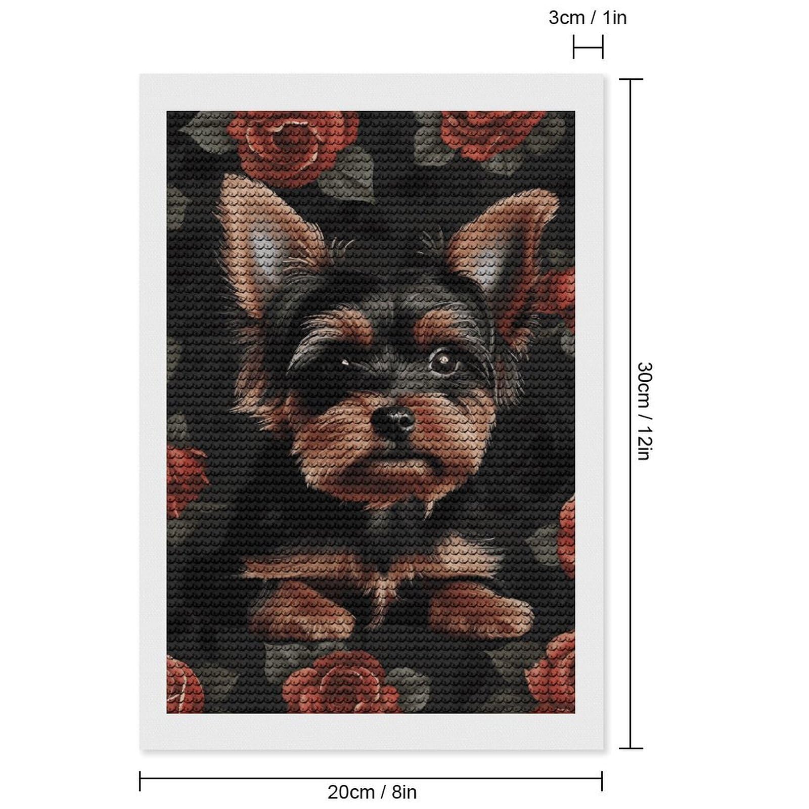 ZHXXFD 5D Diamond Painting 40X50CM Chien Yorkshire Terrier Strass Complet Broderie Diamant Kit Modele Point De Croix Mosaïque Enfants Frameless