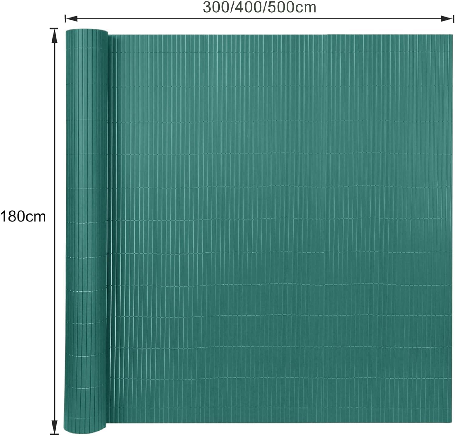 FIVMEN Canisse en PVC Brise Vue 180 x 300 cm Clôtures avec Serre-Câbles Protection Contre le Vent Imperméable Sans Perçage pour Jardin, Terrasse - Vert
