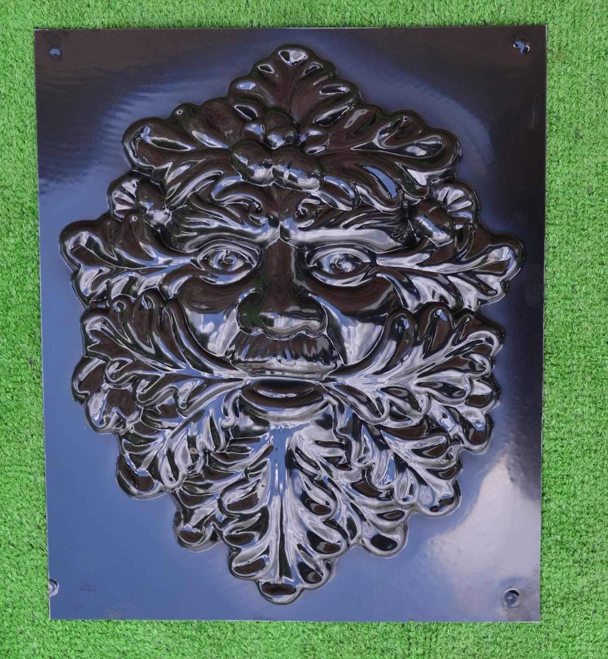 Mold Sculpture DIY Green Man FACE Plaque Old Man Modern Art Tree Wood Spirit Faces Greenman (D29)