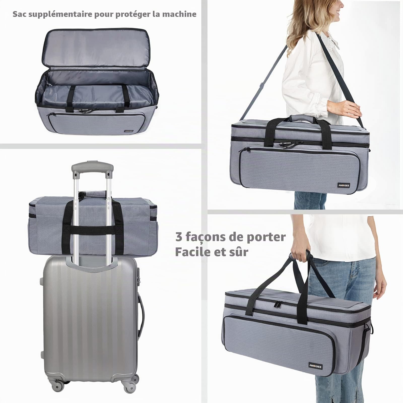 AMOIGEE Housse Anti-poussière pour Cricut Explore Air 2, Cricut Maker, Cricut Explore 3, Cricut Maker, Cricut Maker, Housse avec Poches pour Accessoires et Fournitures Cricut