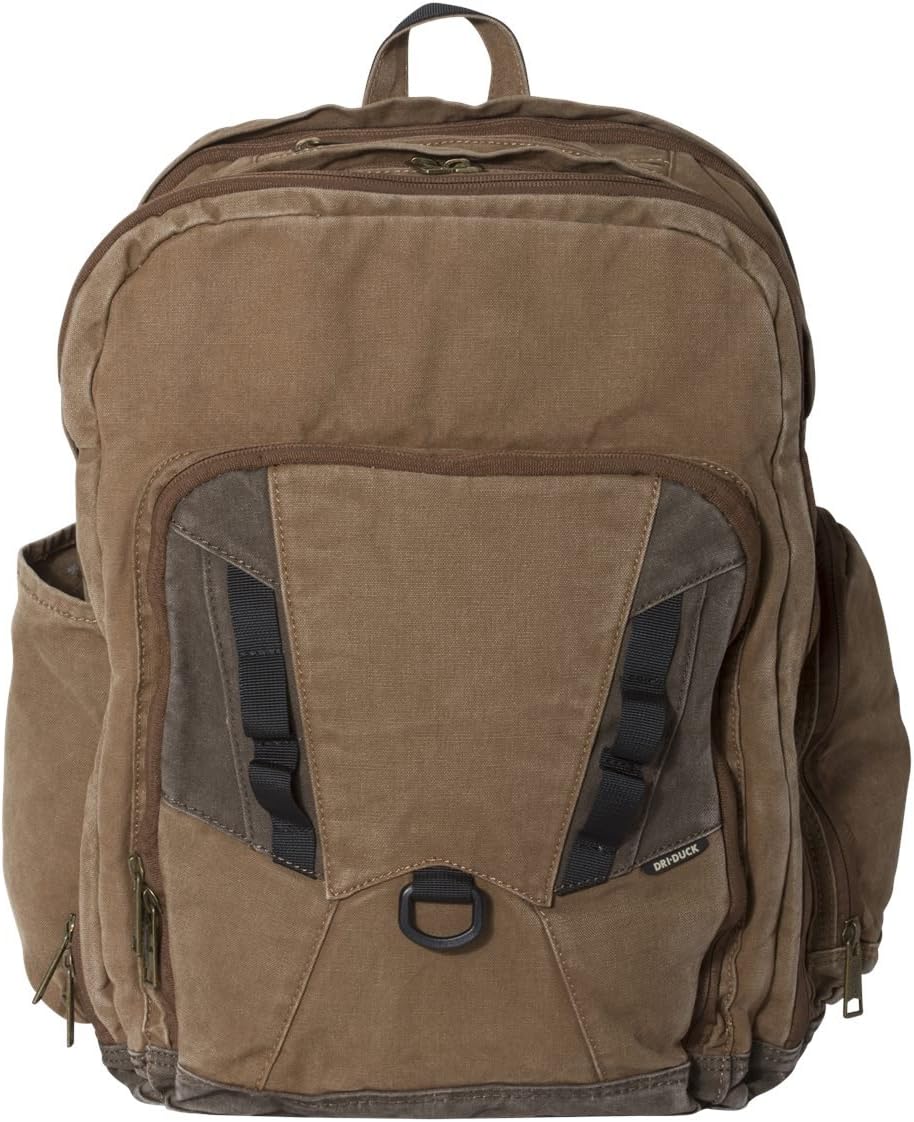 DRI Duck 1039 Traveler Carry-on Canvas Hiking Daypack Backpack 32L (Field Khaki/Tobacco)
