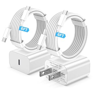 iPhone 16 Charger Fast Charging,2 Pack 6ft Long USB C Charger Cord with 20W Type C Fast Phone Charging Block for iPhone 17/17 Pro/17 Pro max/Air, for iPhone 15 15 Pro Max Plus, iPad,Samsung Airpods - Amazon product rated Grade A