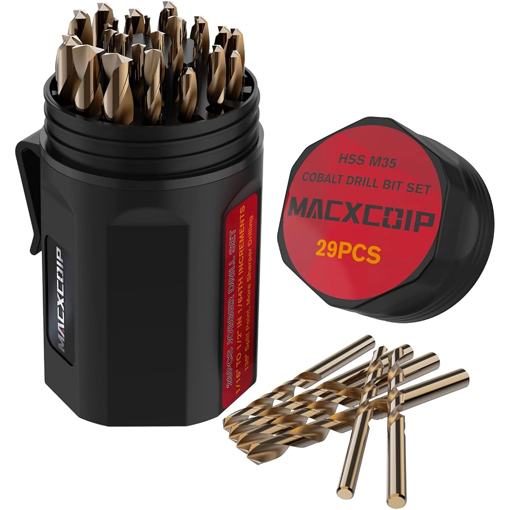 $9/mo - Finance Cobalt Drill Bit Set, 29pcs M35 High Speed Steel Drill ...
